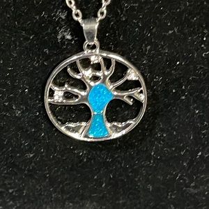 New Turquoise Tree of Life Necklace 20” chain
